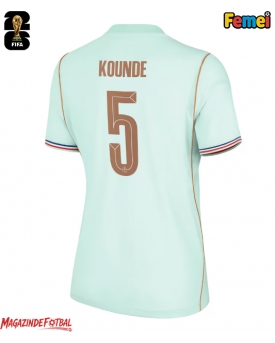 Franța Jules Kounde #5 Echipament de Fotbal Replică Mondial 2026 Femei Deplasare Franța Jules Kounde #5 Echipament de Fotbal Replică Mondial 2026 Femei Deplasare